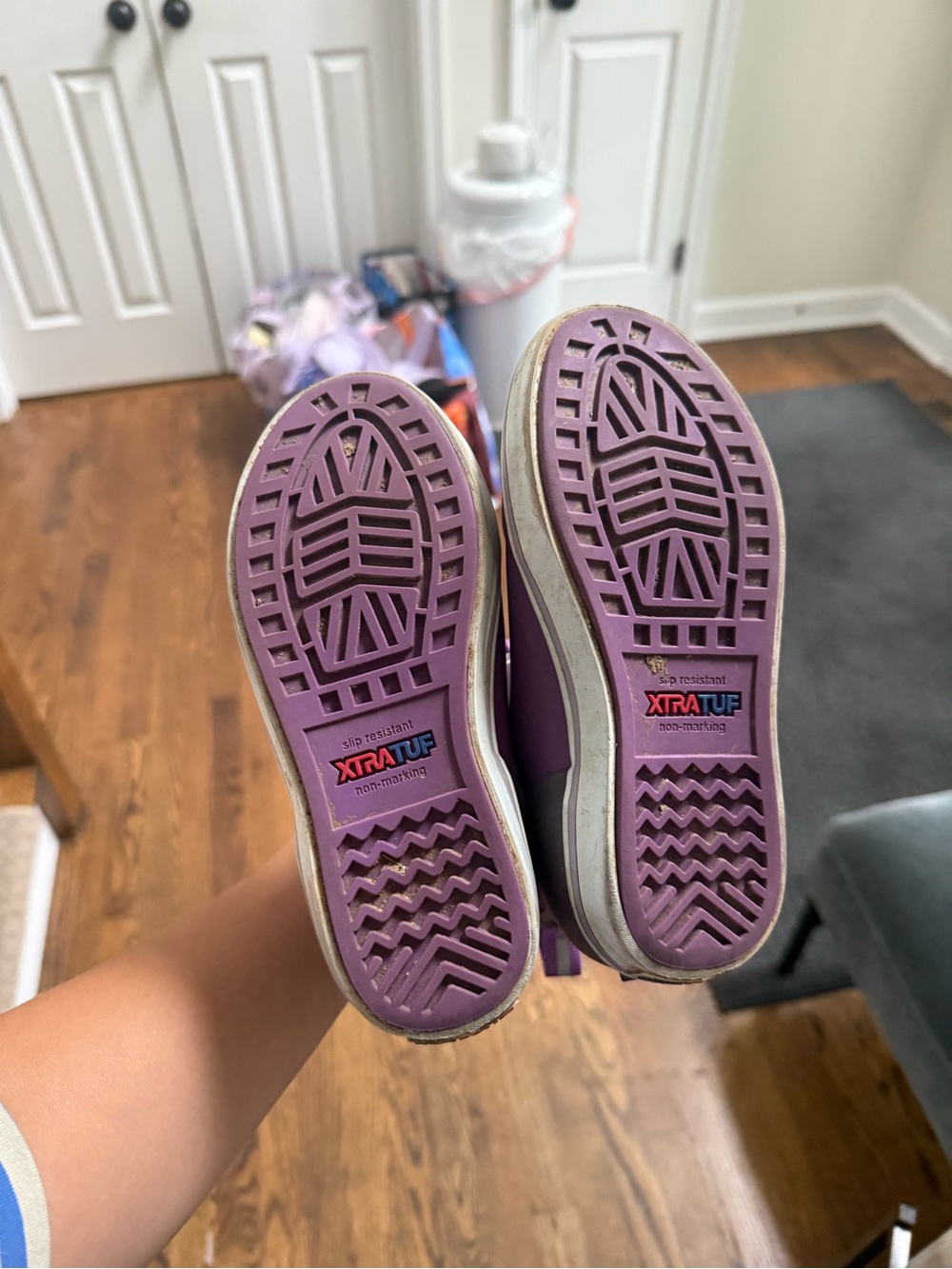 Kids XTRATUF Size 13 Girls Purple Slip-On Rain Boots - Picture 4 of 4